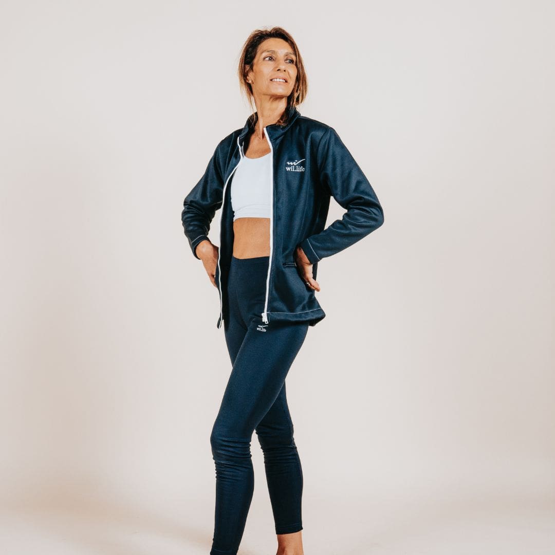 Ensemble femme : Legging et veste marine
